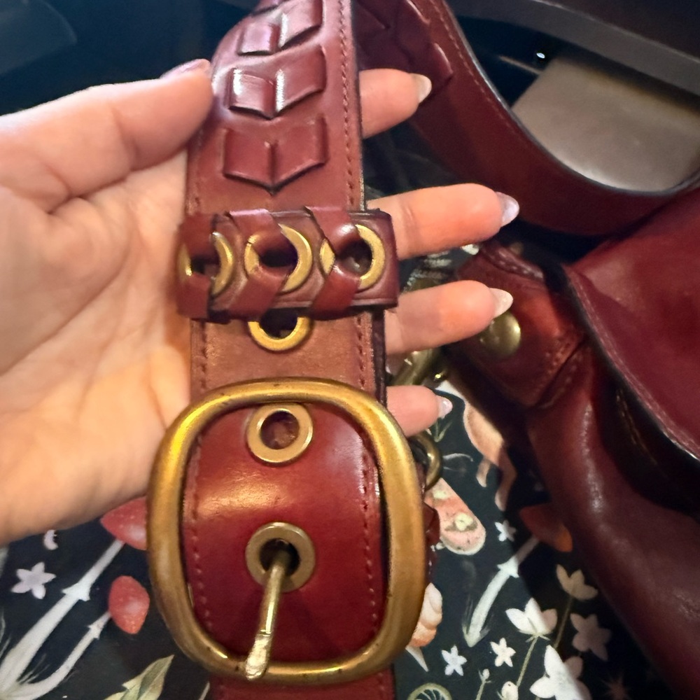 Coach Burgundy Leather Shoulder Bag - Picture 2 of 5